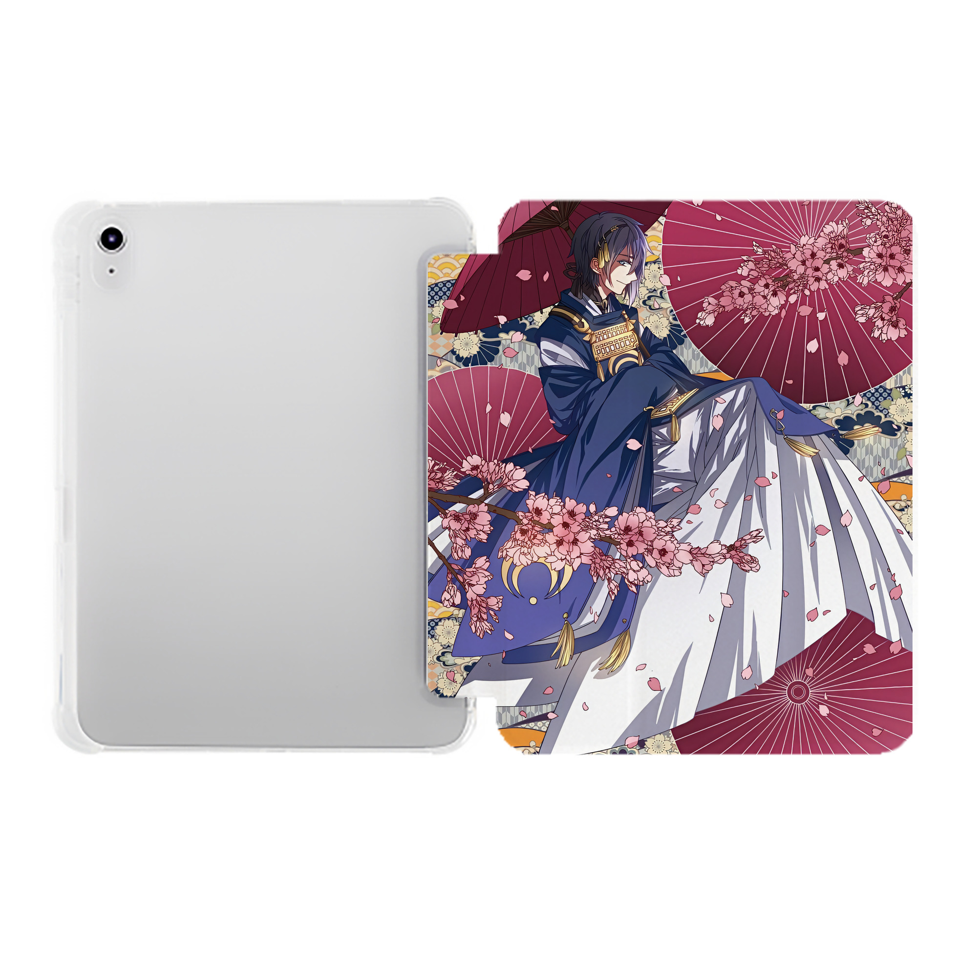 （画像用） 刀剣乱舞 Touken Ranbu IPad ケース ペン収納付き 三つ折りスタンド PUレザー×シリコン 対応機種9.5/10.5/10.9インチ